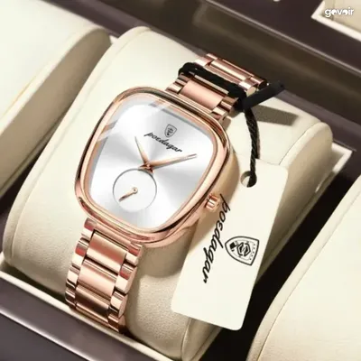 Poedagar square watch, rose gold, 3