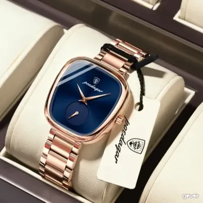 Poedagar square watch, rose gold