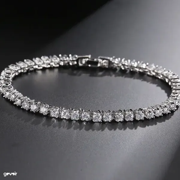 Tennis bracelet, 3mm and 5mm, 3