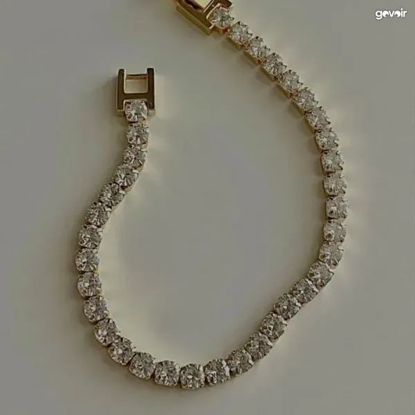 Tennis bracelet, 3mm and 5mm, 2