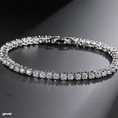 Tennis bracelet, 3mm and 5mm, 3