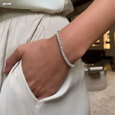 Tennis bracelet, 3mm and 5mm, 4