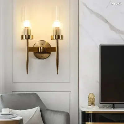 Gold wall lamps, E27