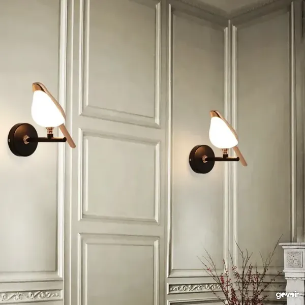 Bird shape LED wall lamps, 5