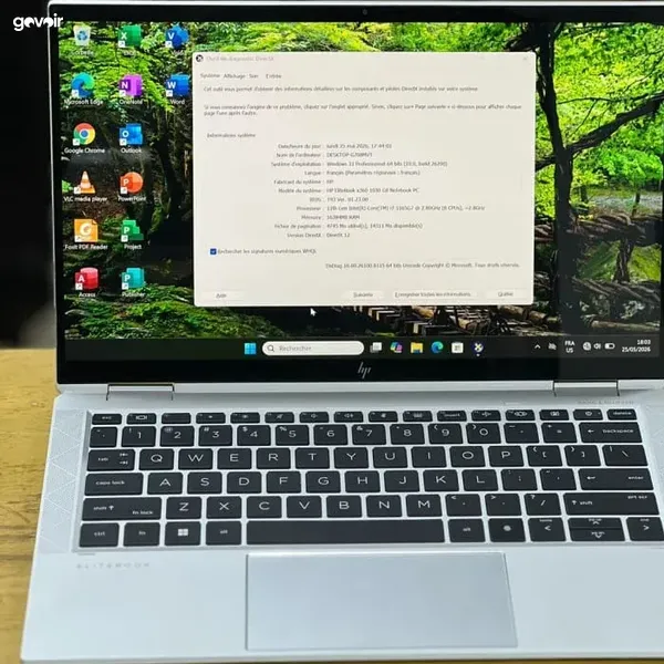 HP EliteBook x360 1030 G8, Core i7 11th gen, 16GB RAM, touchscreen, 2