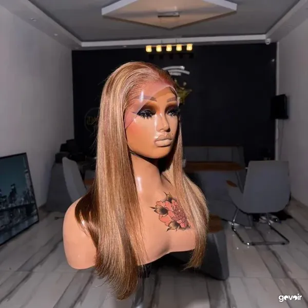 16 inch silky straight human hair wig, 1
