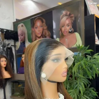 16 inch silky straight human hair wig, 5