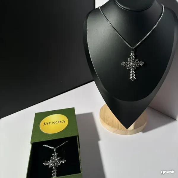 Jaynova stainless steel cross necklaces with box, 5