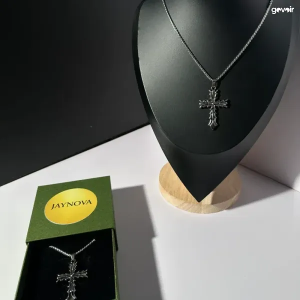 Jaynova stainless steel cross necklaces with box, 4
