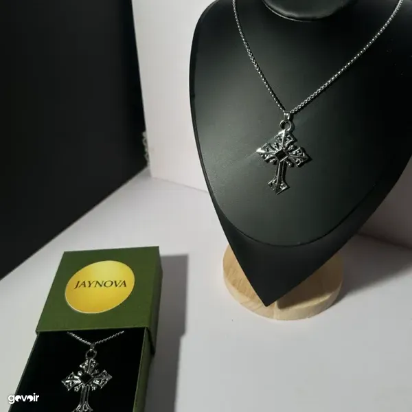 Jaynova stainless steel cross necklaces with box, 6