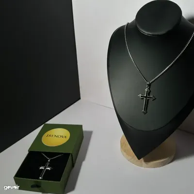 Jaynova stainless steel cross necklaces with box, 2