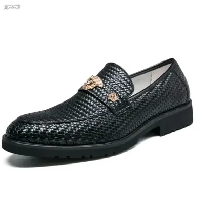 Men's black woven loafers, 2