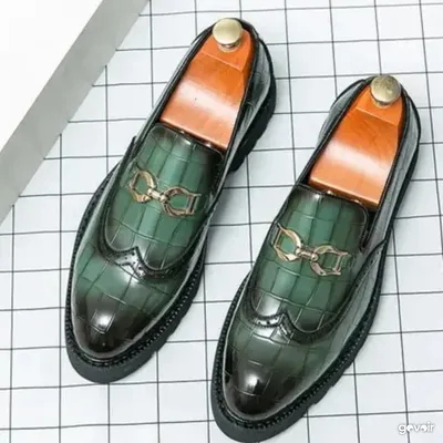 Men's brogue leather loafers