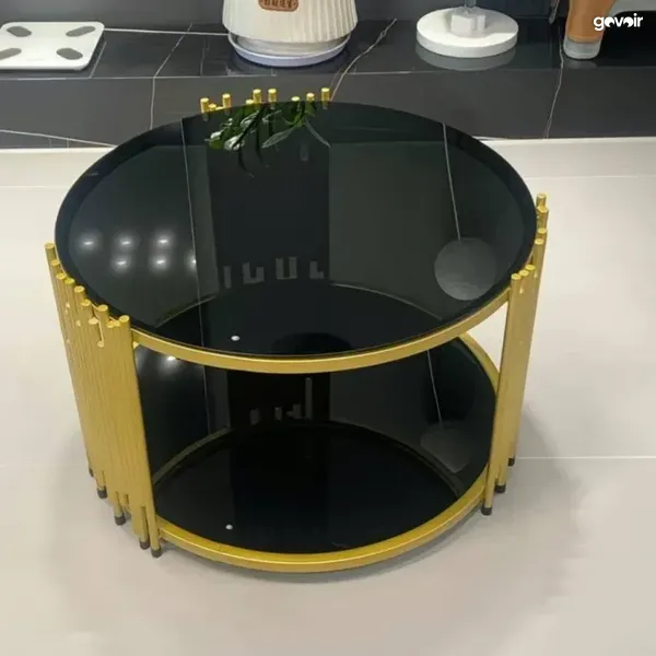 Glass center tables, 2