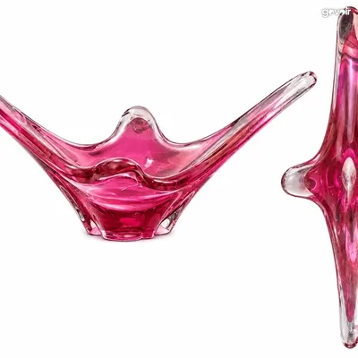 SCULPTURE DÉCORATIVE EN VERRE LOURD TRANSLUCIDE ROSE, 3